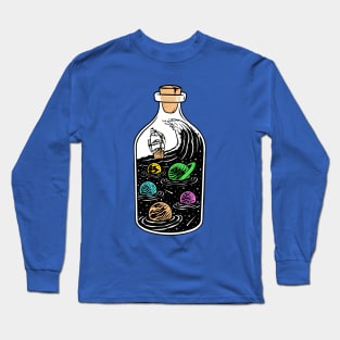 Sailing Space Illustration Long Sleeve T-Shirt